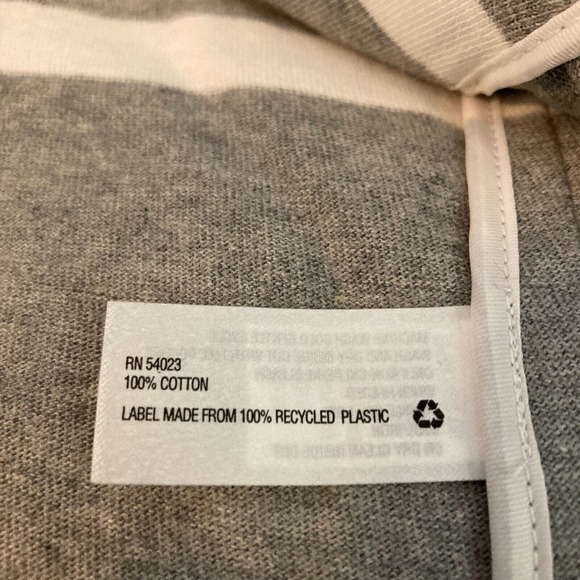 Gap Jacket Womens Sz 0 Heather Gray White Stripe Cotton Knit Stretch‎ - Picture 6 of 8